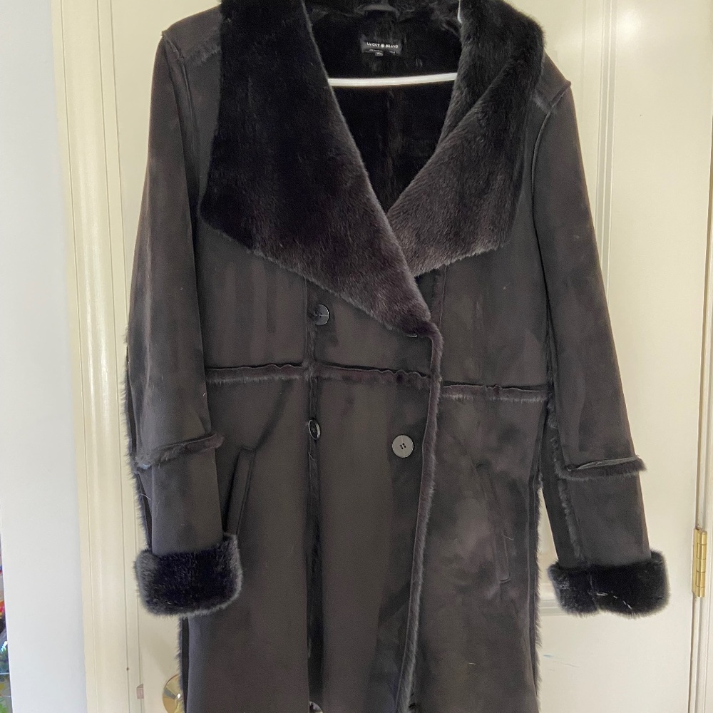 New Lucky Brand Faux suede and. Fur+ bonus blouse!!!